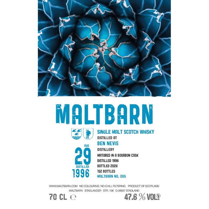 Maltbarn, Ben Nevis 1996, 31YO Sherry cask 47.6% (Pre-order)