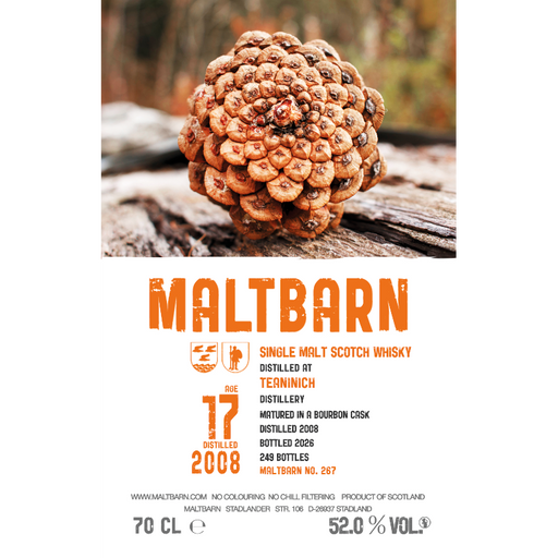 Maltbarn, Teaninich 2008, 17YO Bourbon cask 52% (Pre-order)
