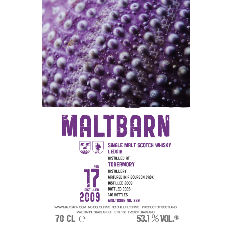 Maltbarn, Ledaig 2009, 17YO Bourbon cask 55.6% (Pre-order)