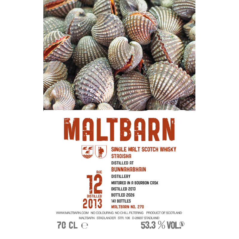 Maltbarn,Staoisha 2013, 12YO Bourbon cask 53.3% (Pre-order)
