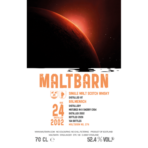 Maltbarn, Balmenach 2002, 24YO Sherry cask 52.4% (Pre-order)