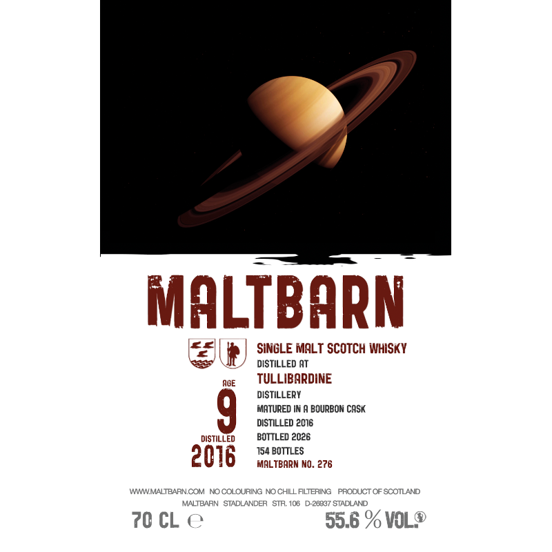 Maltbarn, Tullibardine 2016, 9YO Bourbon cask 55.6% (Pre-order)